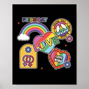 Love. LGBT+Pride. Pride day. Rainbow love. Poster