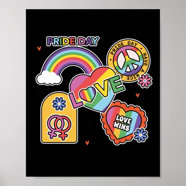 Love. LGBT+Pride. Pride day. Rainbow love. Poster (Front)