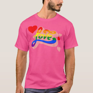 Love LGBTQ Retro Rainbow Flag Gay Pride Ally Equal T-Shirt
