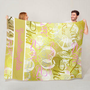 Love,liebe,kara,cher,käre,dear,text,rose,festiv Fleece Blanket