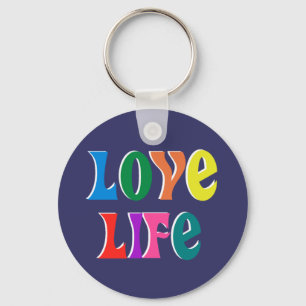 LOVE LIFE! customizable christian message Keychain