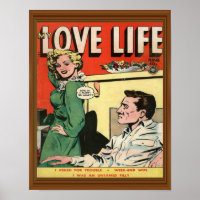 Love Life Flirt Romance Comic Illustration Retro