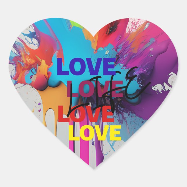 Love Life Heart Sticker (Front)