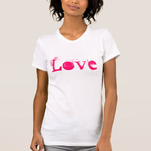 Love Life In Vintage White Pink And Black T-Shirt