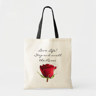 Love Life Stop & Smell the Rose Red Rose Sac fourr