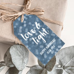 Love & Light | Blue Bokeh Hanukkah Gift Tags<br><div class="desc">Dress up your Hanukkah gifts with these festive tags. Design features a wintry blue bokeh background with "Love & Light" in handwritten-style brushstroke text. Customize with a name and/or greeting to take some of the work out of gift wrapping!</div>