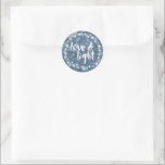 Love & Light Bokeh Hanukkah Classic Round Sticker<br><div class="desc">Happy Hanukkah! Add the perfect finishing touch to your envelopes or gifts with these festive stickers. Design features a blue bokeh background,  starry white frame,  and "Love & Light" in white brushstroke text.</div>