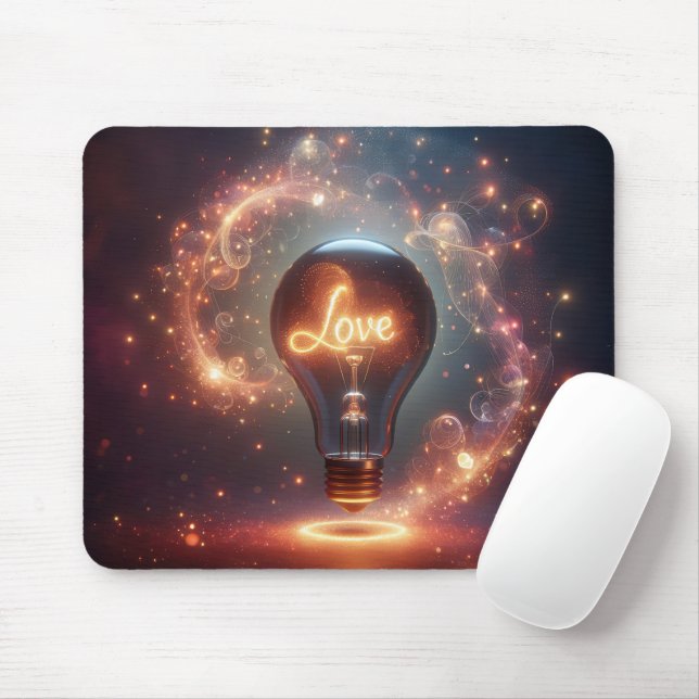 Love Light Bulb Mouse Pad (With Mouse)