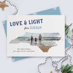 Love & Light from North Carolina Hanukkah Photo Holiday Card<br><div class="desc">You're proud to be from North Carolina, send out some light hearted state pride this holiday season with this photo Hanukkah holiday card featuring textured type in indigo and light blue and accented with snowflakes. Personalize with your own message of cheer, location, the year, your family name text and your...</div>