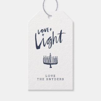 Love + Light Hanukkah Gift Tag - Dark