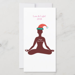 Love Light Happy Yoga New year Invitation Card