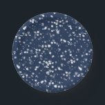 Love & Light |  Lovely Navy Blue Bokeh Hanukkah Paper Plate<br><div class="desc">A cute Hanukkah design,  features a lovely bokeh lights</div>