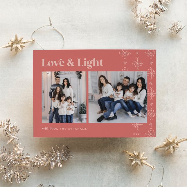 Love & Light | Modern Snowflakes Hanukkah Holiday Card (Creator Uploaded)