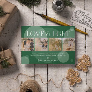 Love & Light Photo Collage Christmas Holiday Card