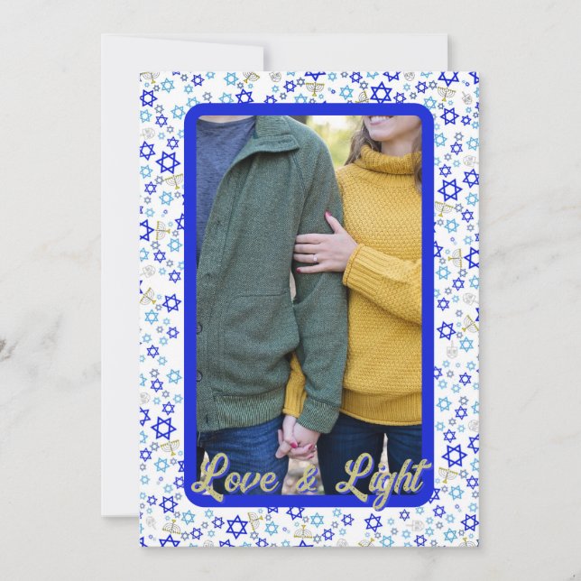 Love & Light Photo Hanukkah Card  (Front)