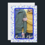 Love & Light Photo Hanukkah Card<br><div class="desc">Photo Hanukkah card with Love & Light greeting and hand drawn background pattern.</div>