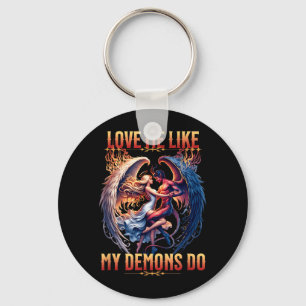 Love Like Demons Do Devil Angel Halloween Goth Keychain