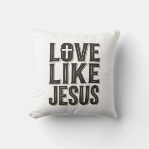 Love Like Jesus Christian Typography Design_1 Throw Pillow