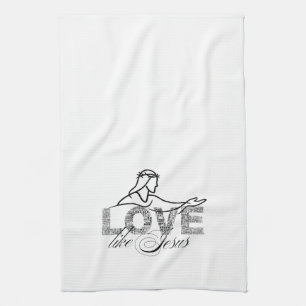Love Like Jesus Christian Typography Design Kitchen Towel
