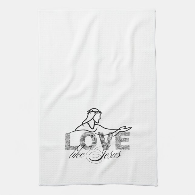 Love Like Jesus Christian Typography Design Kitchen Towel (Vertical)