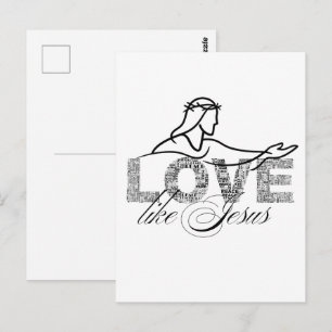 Love Like Jesus Christian Typography Design Postcard