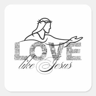 Love Like Jesus Christian Typography Design Square Sticker