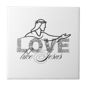 Love Like Jesus Christian Typography Design Tile