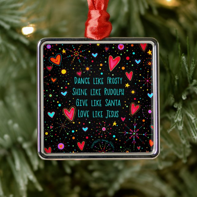 Love Like Jesus Quote Christmas Inspiring Metal Ornament (Tree)