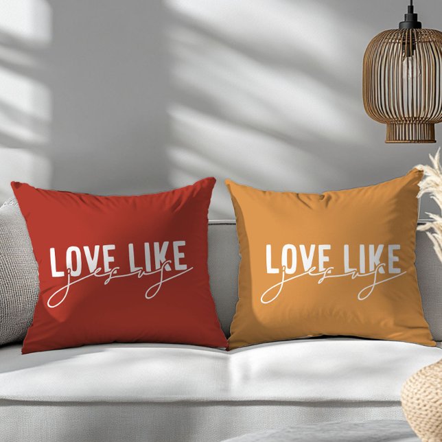 Love like Jesus Rustic Throw Pillow (Creator Uploaded)