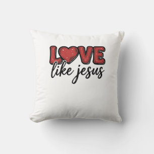 Love Like Jesus Vintage Christian Shirt Design_1 Throw Pillow