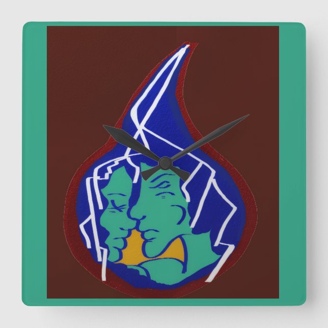 Love Like Lightning in a Teardrop Square Wall Clock (Front)