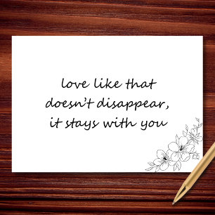 Love Like That Doesn’t Disappear Sympathy Card