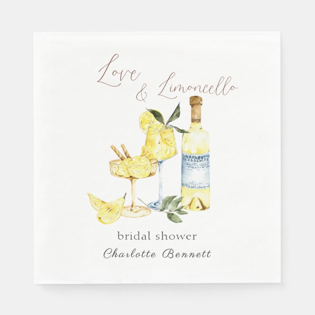 Love Limoncello Cocktail Bridal Shower Napkin (Front)