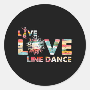 Love Line Dancing Flower Dance Dancer Western Musi Classic Round Sticker