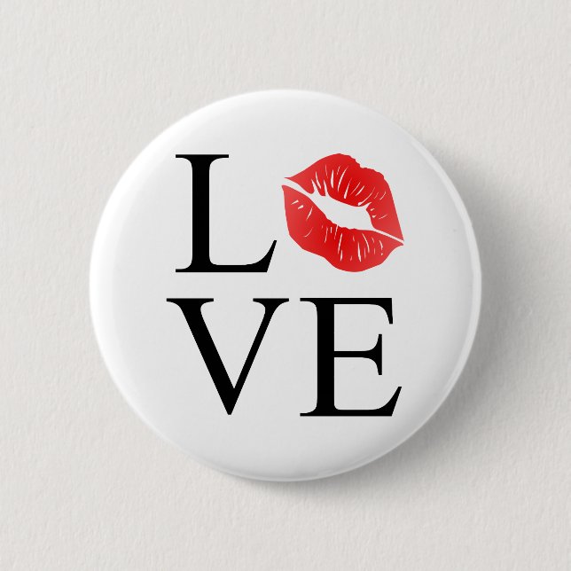 Love Lips 2 Inch Round Button (Front)