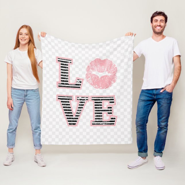 Love Lips Fleece Blanket (In Situ)