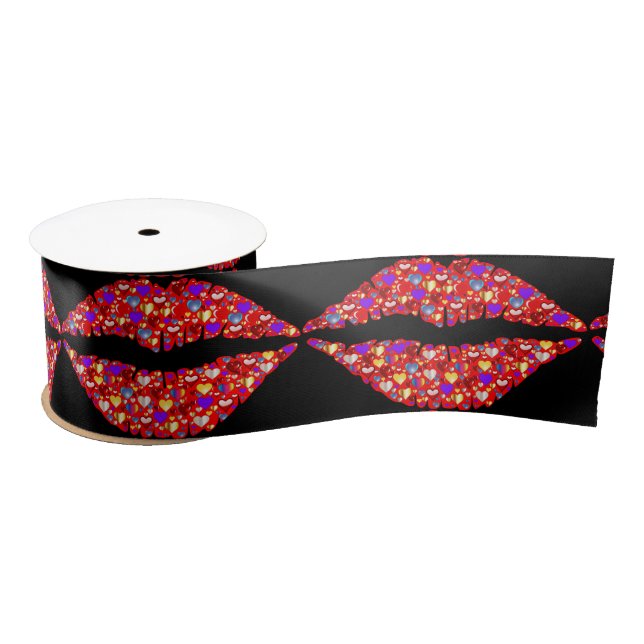 love lips ribbon satin ribbon (Spool)