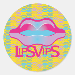 Love Lips Vips by masanser Classic Round Sticker