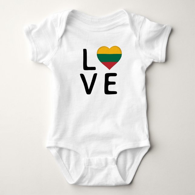 Love - Lithuania Flag Baby Bodysuit (Front)