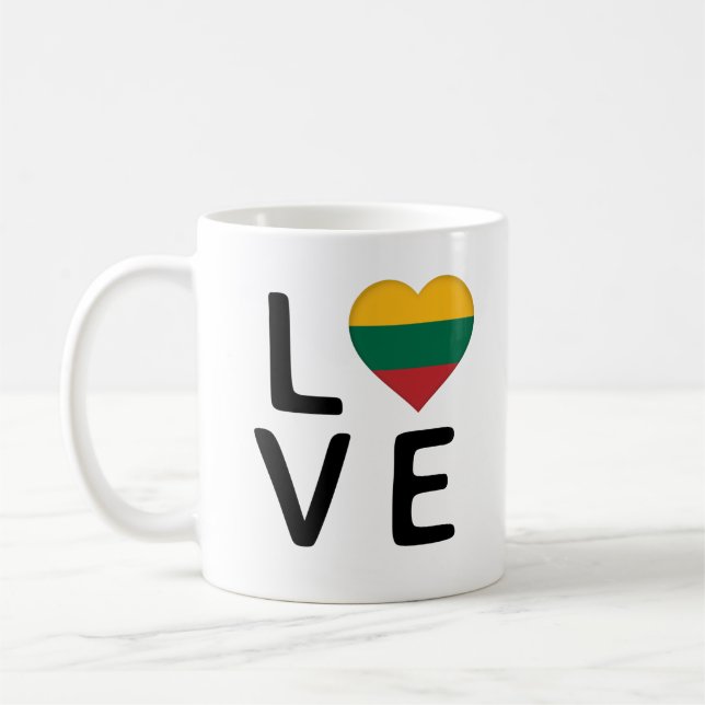 Love - Lithuania Flag Coffee Mug (Left)