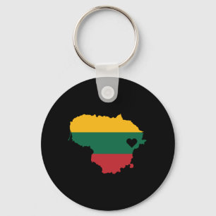 Love Lithuania Gift Lithuanian Pride Heart Keychain