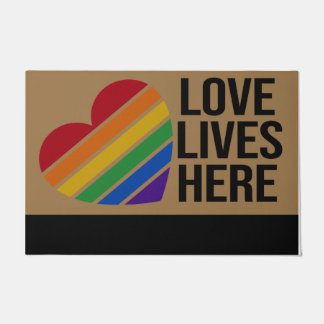 Love Live Here Doormat, Rainbow Doormat
