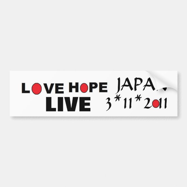 Love Live Hope Japan Bumper Sticker (Front)
