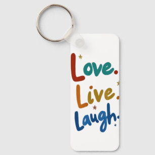 Love, Live, Laugh Aluminum Rectangle T-Shirt Keychain