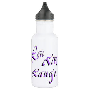 Love Live Laugh Logo, Reusable Water Bottle