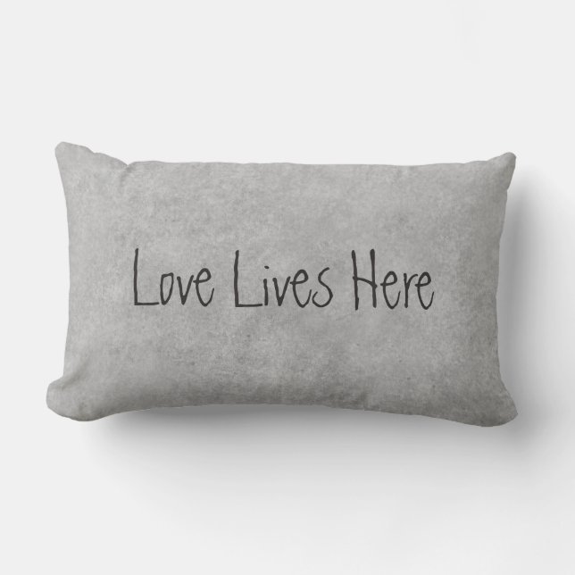 Love Lives Here Couples Personalized Lumbar Pillow (Front)