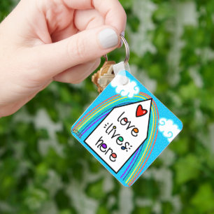Love Lives Here Keychain