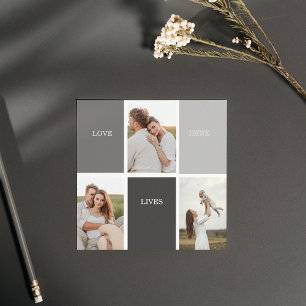 Love Lives Here Three Photo Family Gift