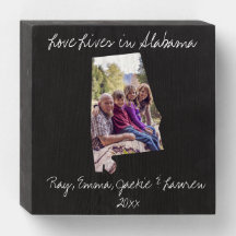 Love Lives In Alabama State Shaped Custom Photo