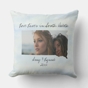 Love Lives In South Dakota State Shaped Photo Throw Pillow